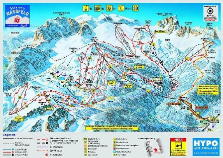 Skijanje Austrija mapa Skiarena Nassfeld