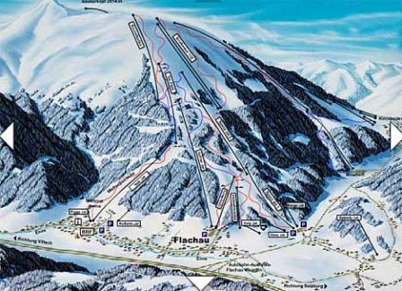 Skijanje Austrija Salzburger Sportwelt mapa