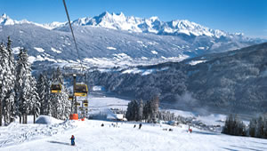 Skijanje Austrija Salzburger Sportwelt panorama staza skijalište lift