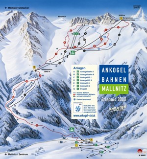 karta skijališta i staza Ankogel