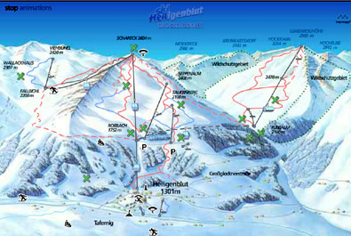 Skijanje Austrija Heiligenblut Karta skijališta