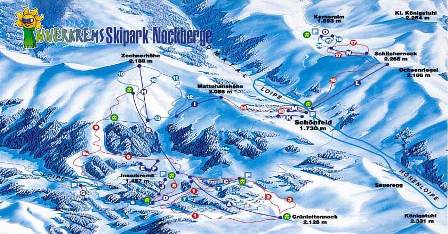 Skijanje Austrija Innerkremms karta skijališta
