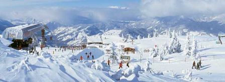 Skijanje Austrija Salzburger Sportwelt panorama staza skijanje
