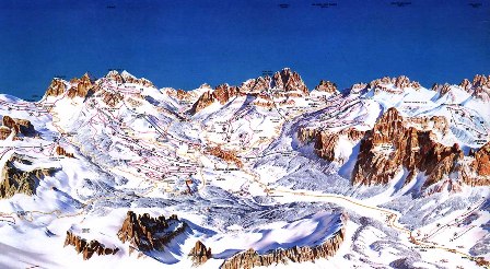 Skijane Cortina mapa skijališta skijanje Italija