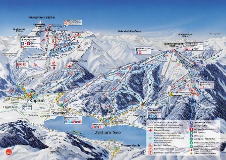 Skijanje Austrija Europa Sportregion mapa skijališta