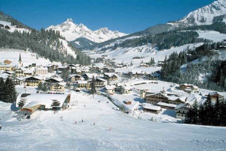Skijanje Austrija Salzburger Sportwelt panorama staza skijalište