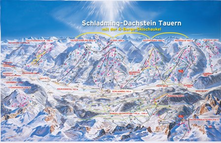 Skijanje Austrija Schladming mapa skijališta